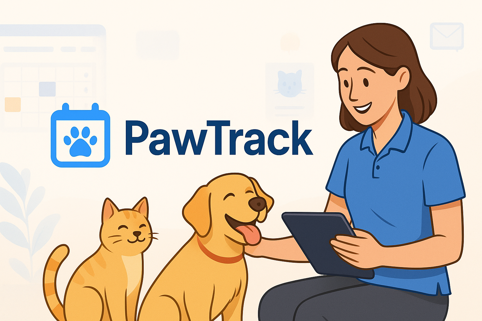 Pet professional with tablet